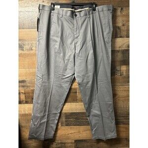 Dockers Classic Fit Signature Lux Cotton Stretch Pants-Pleated 48x32 Gray